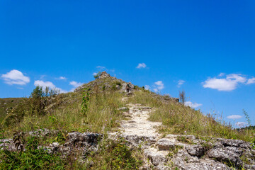 Wild rocky and mountainous nature of Eastern Europe. Landscape background