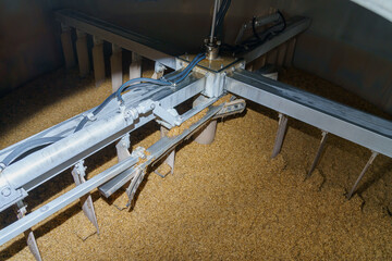 View inside the vat in the process of brewing beer. Background with selective focus and copy space