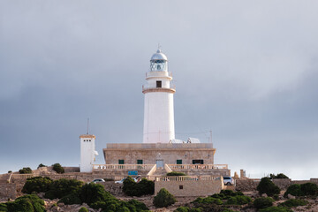 Fototapeta na wymiar Lighthouse of Cap de Formentor in the northeast of the balearic island of Majorca (Mallorca).