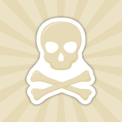 Note sticker with Skull and Crossbones, vector
