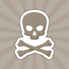 Note sticker with Skull and Crossbones, vector