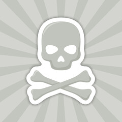 Note sticker with Skull and Crossbones, vector