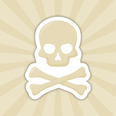 Note sticker with Skull and Crossbones, vector