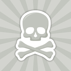Note sticker with Skull and Crossbones, vector