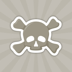 Note sticker with Skull and Crossbones, vector