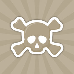 Note sticker with Skull and Crossbones, vector