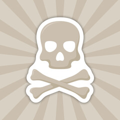 Note sticker with Skull and Crossbones, vector