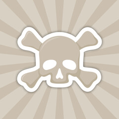 Note sticker with Skull and Crossbones, vector