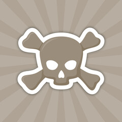 Note sticker with Skull and Crossbones, vector