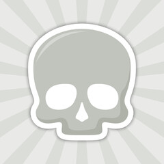 Note sticker with Skull, vector