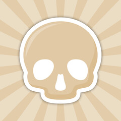 Note sticker with Skull, vector