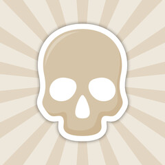 Note sticker with Skull, vector