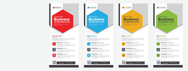 Modern Corporate Business DL Flyer Leaflet Template Sample Unique Concept, Creative Business Rack Card Vector Design Layout for Advertisement, Promotion
