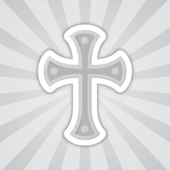 Note sticker with Christian Cross, vector