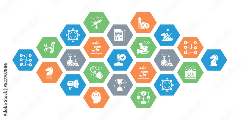 Poster start up web design banner and presentation. time management, idea generation, presentation vector i