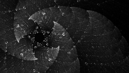 Black and white abstract celestial orbs in a backdrop of stars wallpaper background. Elegant monochrome geometric deep space or cosmos background. Astronomy or infinity concept 3D fractal rendering. © Unleashed Design