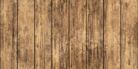 Seamless rustic oak or redwood planks background texture. Tileable stained brown hardwood wood floor, wall, deck or crate repeat pattern. Vintage old weathered wooden wallpaper backdrop. 3D rendering.