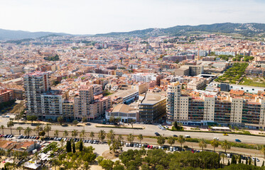 Obraz premium View from drone on summer seascape of Mataro in the Spain.