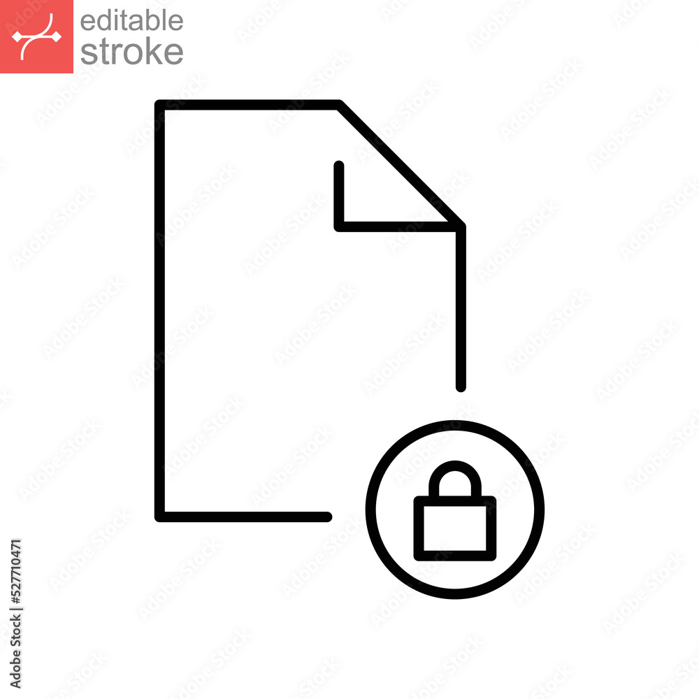 Aufkleber document lock icon, secure file confidential folder, privacy. security contract. web cyber lock sign