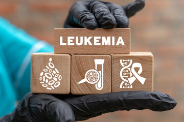 Concept of leukemia disease. Blood cancer. Diagnosis and treatment.
