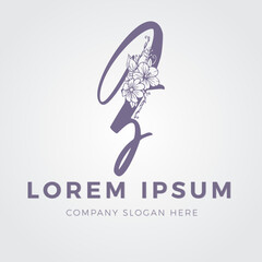Z letter fashion logo Modern and luxury style blossom flower vector for your business Minimal professional abstract logo design template