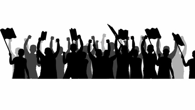 animated silhouettes of many people who gave support