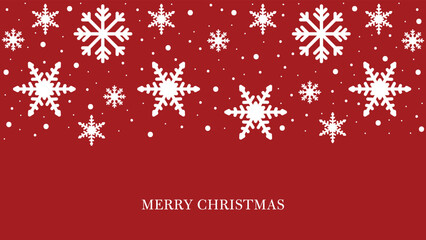 Christmas card with white snowflake border, festive vector design of winter.