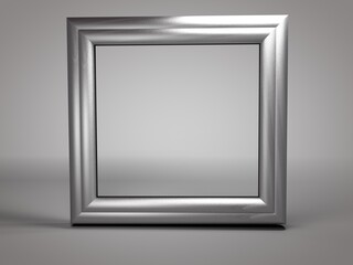 abstract silver 3d modern frame isolated photo