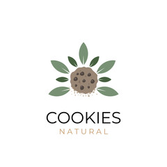 Natural cookies simple vector illustration logo