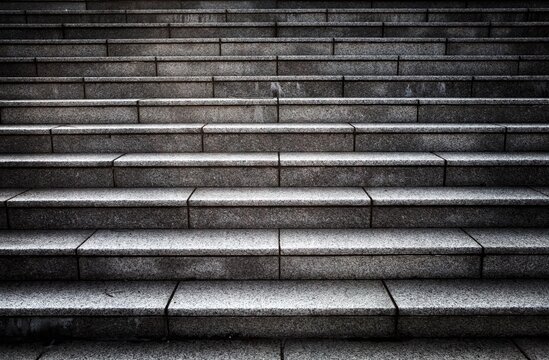 Stairs made of stone. Wide stone stairway often seen on monuments and landmarks