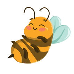 Illustration of cute bee on white background