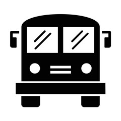 School bus black icon. Suitable for website, content design, poster, banner, or video editing needs