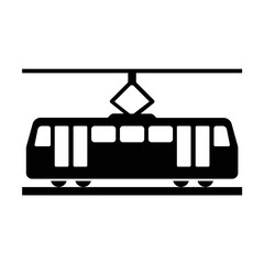 Tram black icon. Suitable for website, content design, poster, banner, or video editing needs