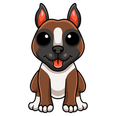 Cute little boxer dog cartoon