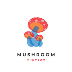 Red spotted mushroom vector illustration logo with overlapping colors