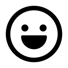 Fototapeta premium Happy smiley face or emoticon line art icon for apps and websites with transparent background PNG