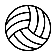 Volley ball line icon for apps and websites with transparent background PNG
