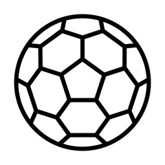 Fototapeta premium Soccer ball line icon for apps and websites with transparent background PNG