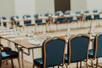 Empty corporate conference room before business meeting