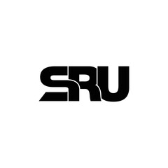 SRU letter monogram logo design vector