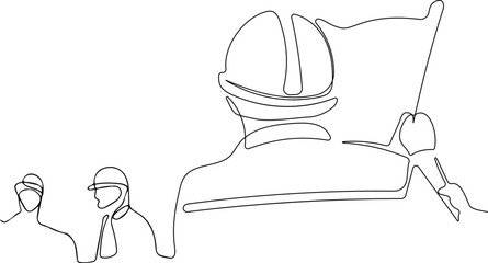 construction manager and engineer working on building site. Vector illustration