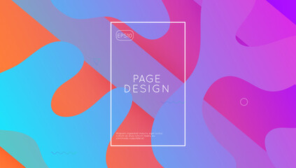 Dynamic Banner. Geometric Flyer. Art Modern Layout. Flow Landing Page. Blue Hipster Background. Trendy Page. Fluid Website. Colorful Geometry. Magenta Dynamic Banner