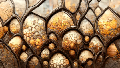 Background texture illustration in the style of architect Antoni Gaudi - obrazy, fototapety, plakaty