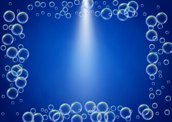 Soap foam. Detergent bath bubble and suds for bathtub. Shampoo.