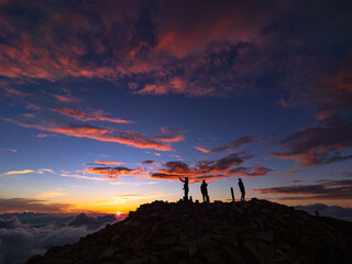 笠ヶ岳山頂夕焼け