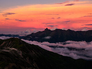 槍ヶ岳夕焼け