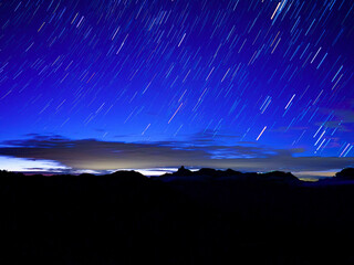 槍ヶ岳　穂高岳　星　コンポジット
