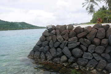 Fototapeta premium Tonoas island and Etten island in Truk lagoon, Chuuk Truk lagoon is the World's wreck diving destination Chuuk state of Federated States of Micronesia.