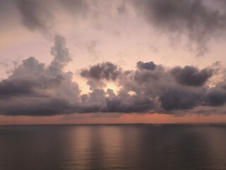 sunset over the river