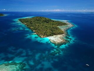 Obraz na płótnie Canvas Tonoas island and Etten island in Truk lagoon, Chuuk Truk lagoon is the World's wreck diving destination Chuuk state of Federated States of Micronesia.